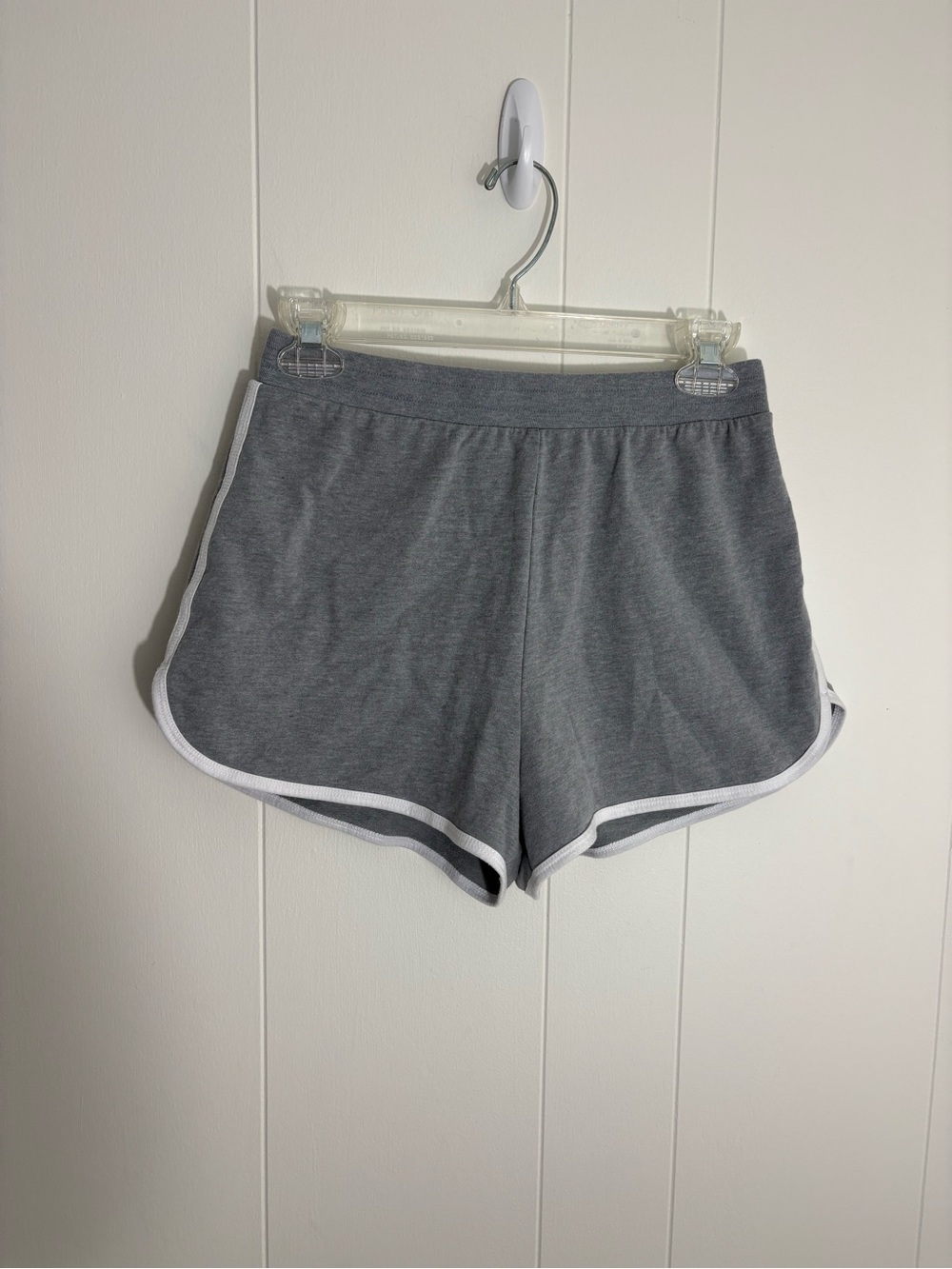 No Boundaries Heather Gray Athletic Shorts with White Piping